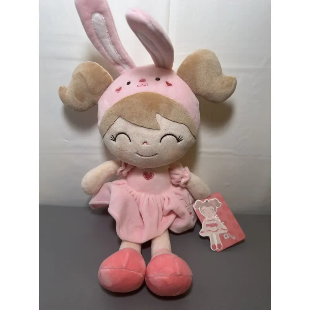 Easter Gloveleya Baby Doll Girl Soft Plush Bunny Ears‎ Pink Dress  Hair  17